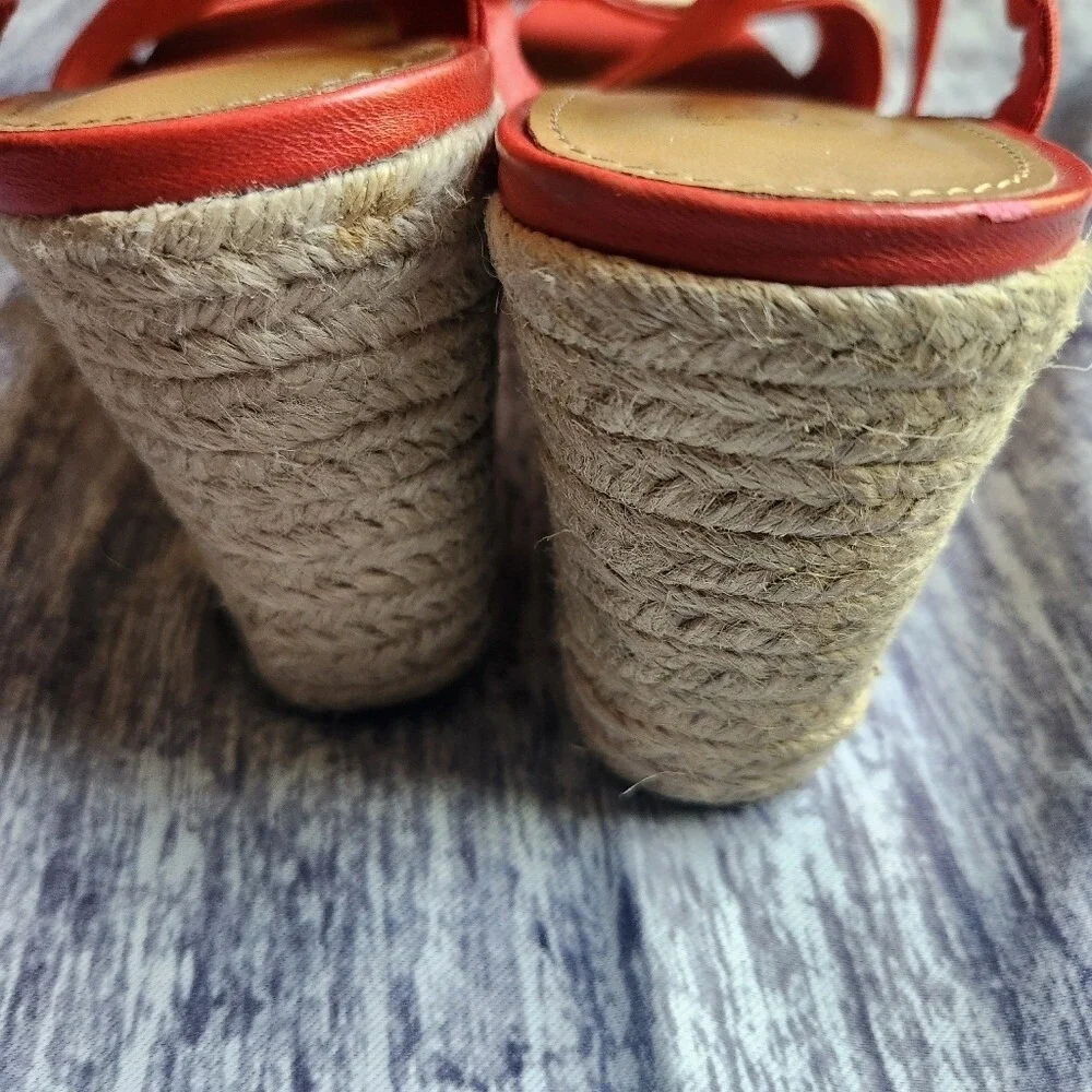 G.H. Bass & Co Coral Wedge Espadrille Sandals Women Size 10 Fabric‎ Elastic